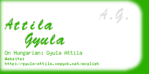 attila gyula business card